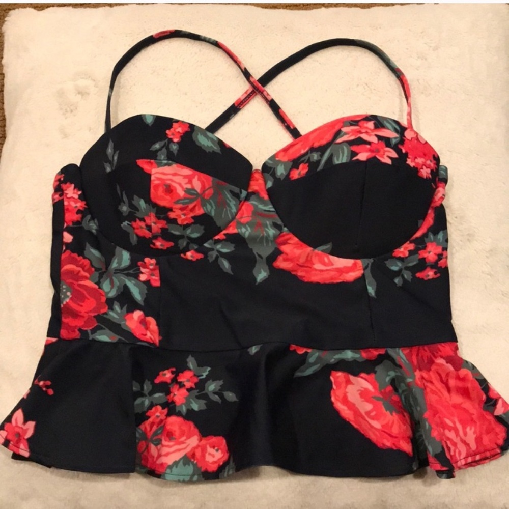 Albion Fit Antigua Peplum swim top, Small